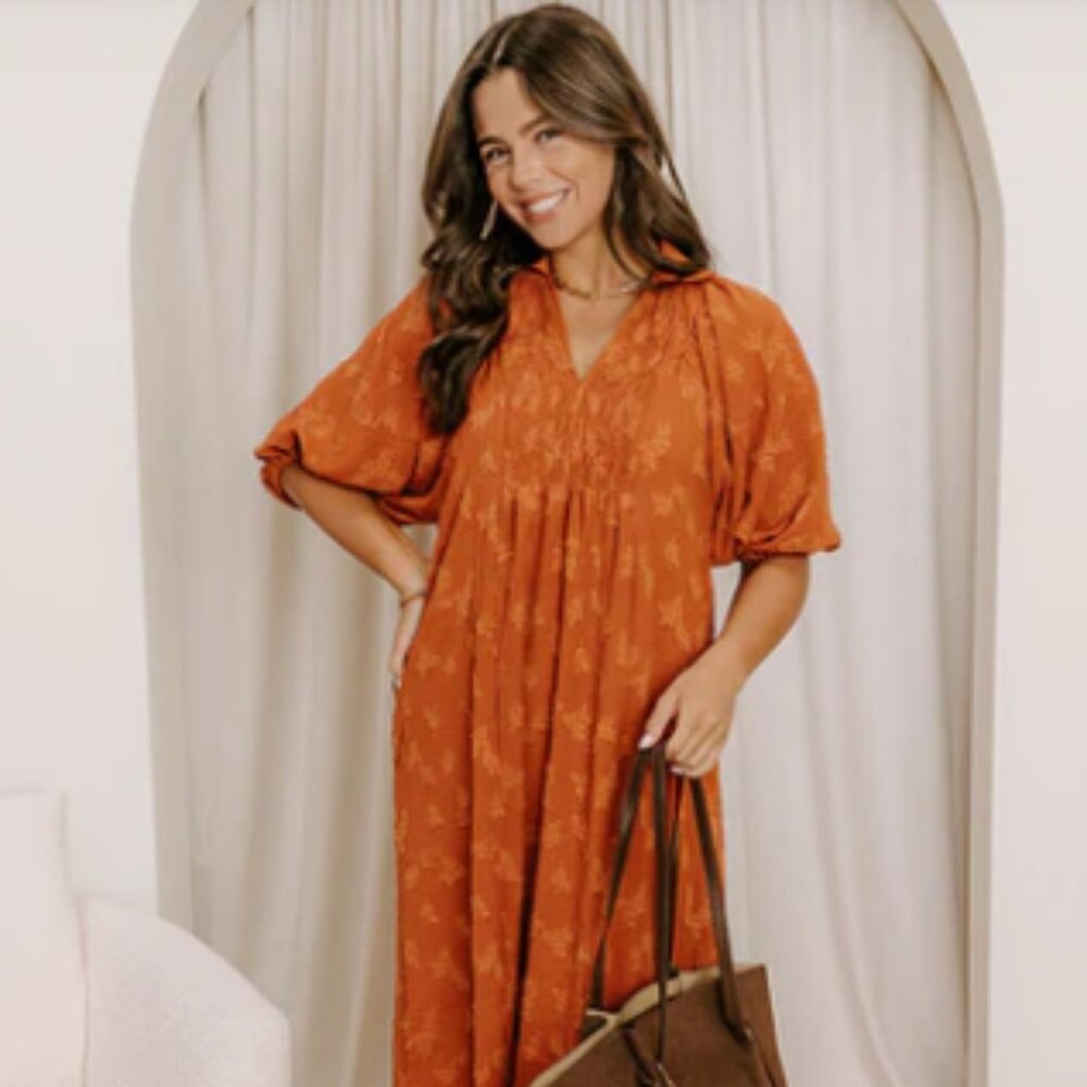 Midi Dress in Rust Small NWT